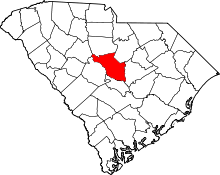 Map of South Carolina highlighting Richland County