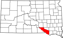 Map of South Dakota highlighting Charles Mix County