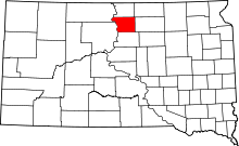 Map of South Dakota highlighting Walworth County