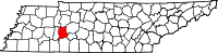 Map of Tennessee highlighting Perry County