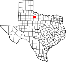 Map of Texas highlighting Knox County