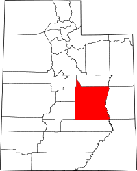 State map highlighting Emery County