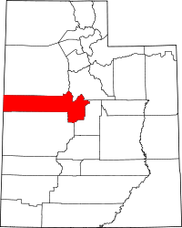 Map of Utah highlighting Juab County