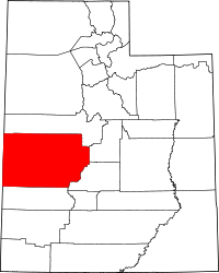 Map of Utah highlighting Millard County