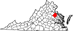 State map highlighting Caroline County