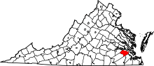 State map highlighting Surry County