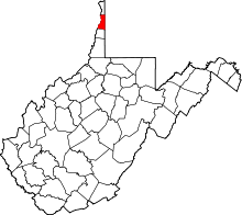 Map of West Virginia highlighting Brooke County