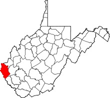 Map of West Virginia highlighting Wayne County