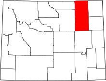 Map of Wyoming highlighting Campbell County