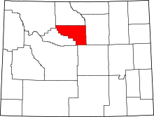 Map of Wyoming highlighting Washakie County