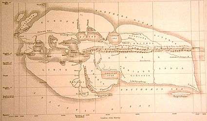 Eratosthenes' map of the world (194 B.C.)