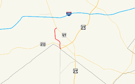 A map of Silver Spring, Maryland showing major roads.  Maryland Route 390 runs from 16th Street in Washington, D.C. north to MD 97.