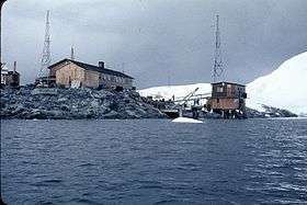 Original wooden facilities at Melchior, January 1958