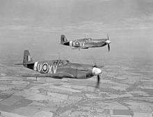 Mustang I aircraft of No.2 Squadron RAF in flight