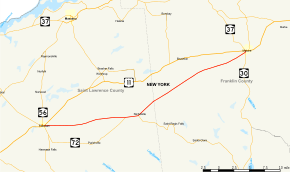 Map of New York State Route 11B