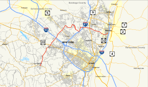 Map of New York State Route 155