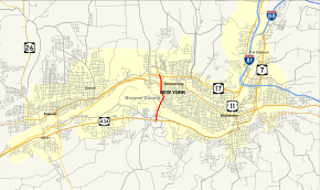 Map of New York State Route 201