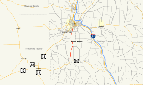 Map of New York State Route 215