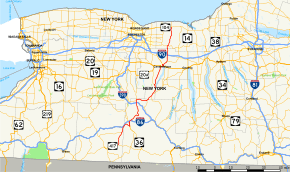 Map of New York State Route 21