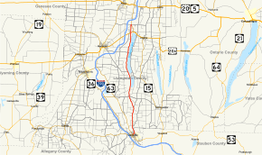 Map of New York State Route 256