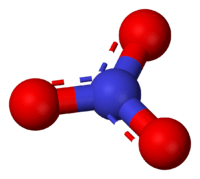 Ball-and-stick model of the nitrate ion