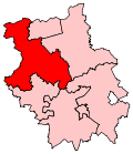 A medium-to-large constituency, stretching from the centre of the county to the northwest.