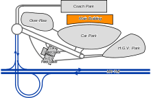 Layout of Norton Canes Services.