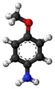 Ball-and-stick model of p-anisidine