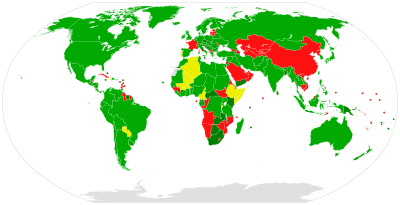 Map of states' adoption of the Partial Test Ban Treaty