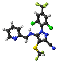 Ball-and-stick model of the pyriprole molecule