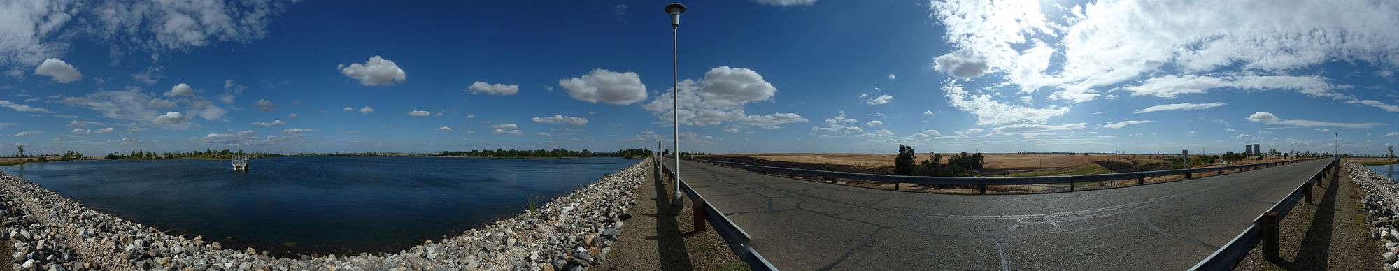 Panorama of Rancho Seco Recreational Park taken from the dam.