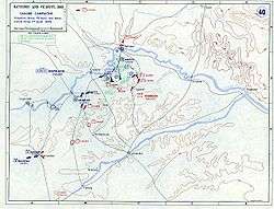 Smaller map of Europe, showing mostly Germany and detailing the advance of the Austrian army against the French