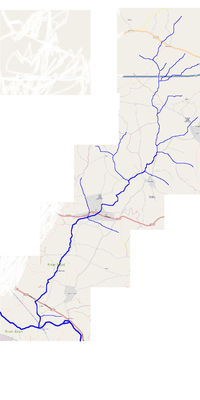 map of the river Boyd, flowing southwards from the Cotswolds to join the Avon near Bitton