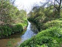 View of bend in river