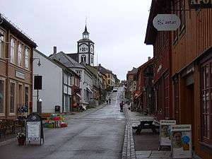 Wood houses of the city of Røros in Norway