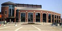 Rose Theatre Brampton is located behind a public square.