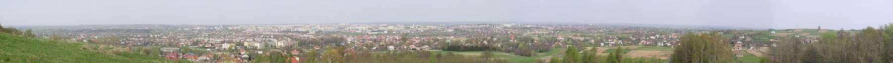 Panorama of city with mixture of buildings