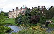 View of Sandingham House from the south bank of the Upper Lake