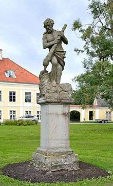 Statue of Heracles in Saue manor house park.