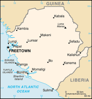 A map of Sierra Leone