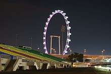 Large, lighted Ferris wheel