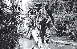 Soldiers during a jungle patrol