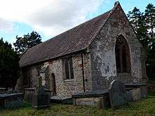 A small, simple stone church seen from the southeast