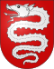 Gules a serpent argent