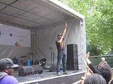 Sugaspott performing on stage