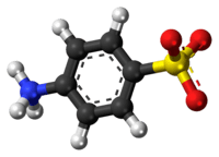 Ball-and-stick model of the sulfanilic acid zwittrion