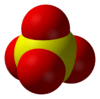 Ball-and-stick model of the sulfate anion