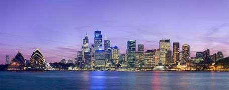 Picture of the city of Sydney taken from across the harbour at Jeffrey Street