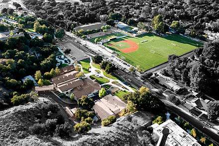 An aerial view of The Master's College campus.