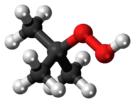 Ball-and-stick model of the tert-butyl hydroperoxide molecule